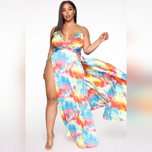 Rainbow Maxi Dress 2X - Picture 1 of 6